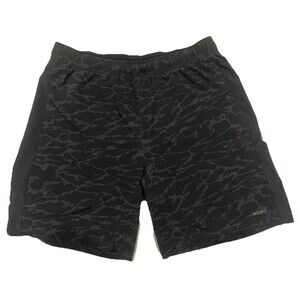 Skora QwickDry Running Shorts Men’s Sz L Black Camo Elastic Waist Reflective